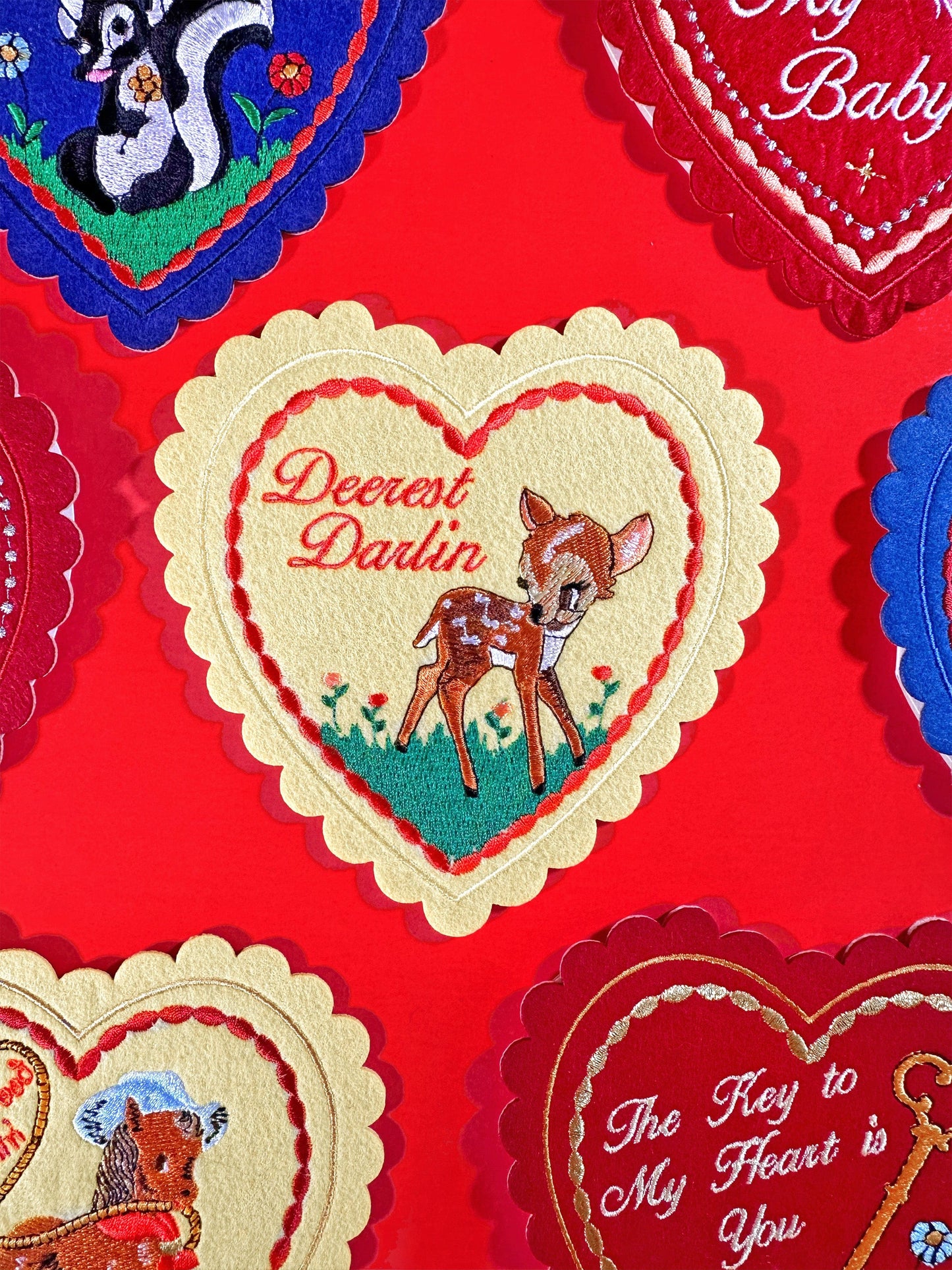 Deerest Darlin Doily Valentine (patch + card)
