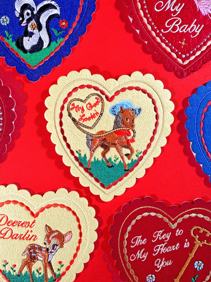 Hey Good Lookin' Doily Valentine (patch + card)