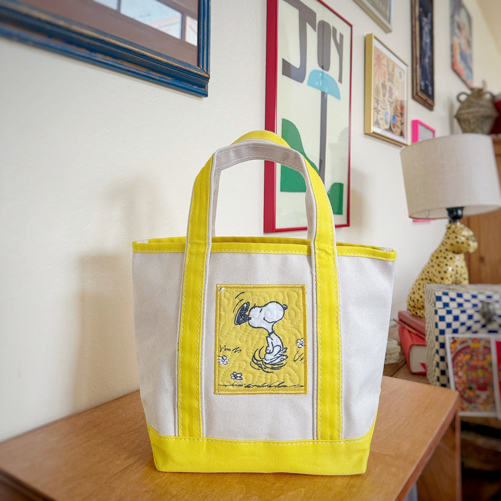 Yellow Snoopy Patched mini Tote