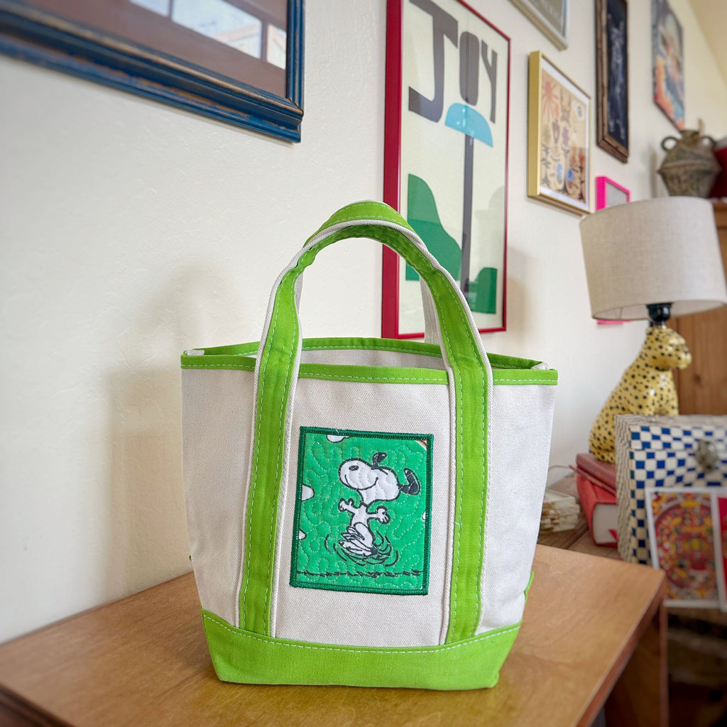 Green Snoopy Patched mini Tote