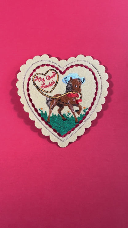 Hey Good Lookin' Doily Valentine (patch + card)