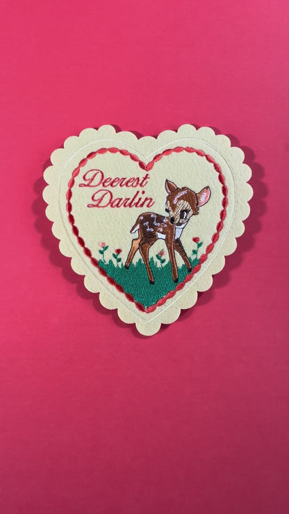 Deerest Darlin Doily Valentine (patch + card)