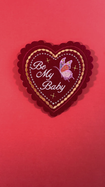 Be My Baby Doily Valentine (patch + card)