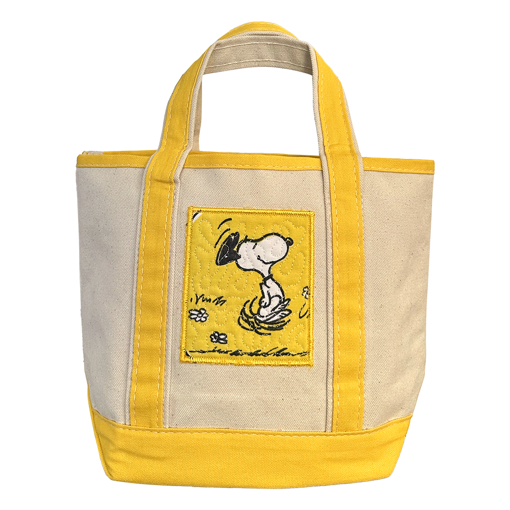 Yellow Snoopy Patched mini Tote